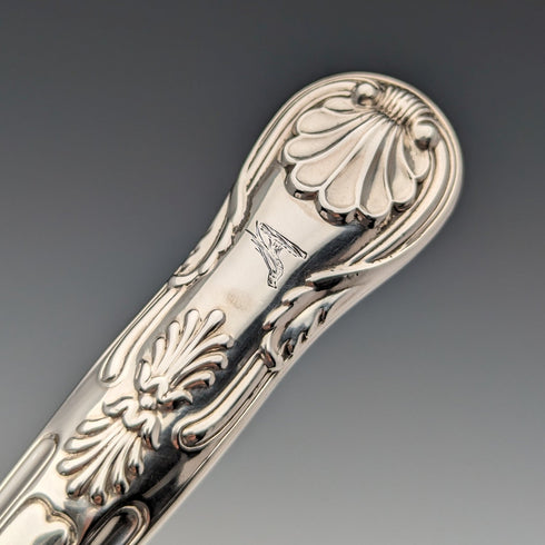 1836 British Antique Pure Silver Handle Fish Cutlery Pair Elkington